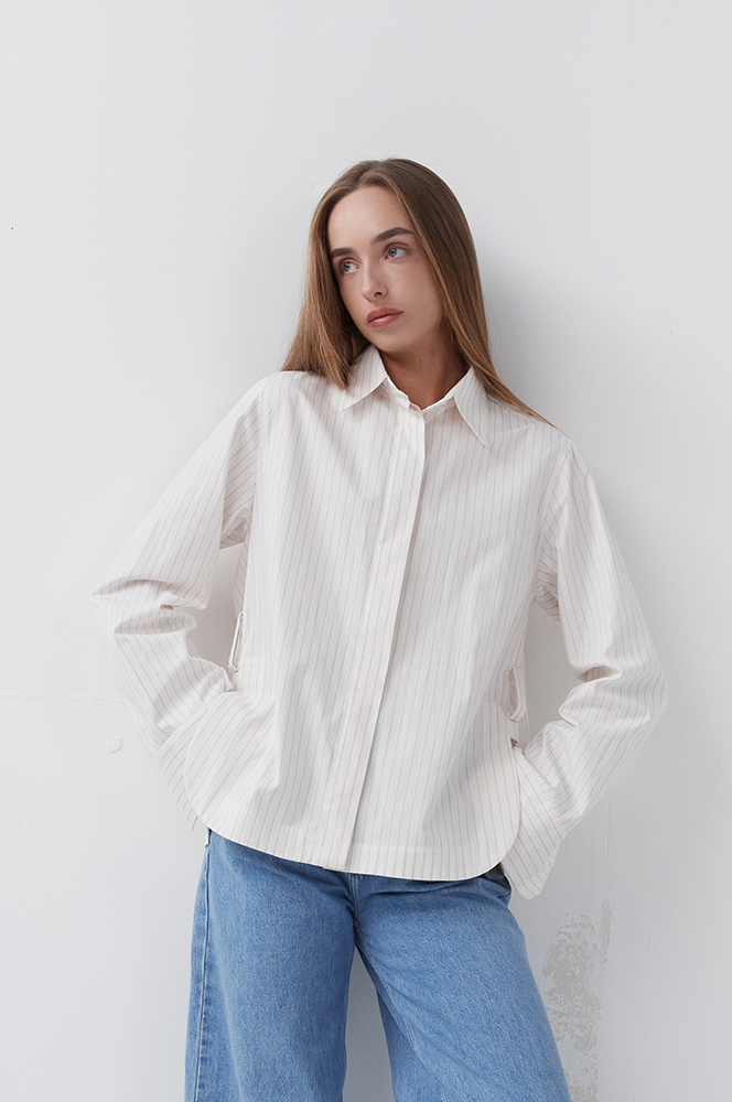 Сорочка в смужку кремовий (Р 140)